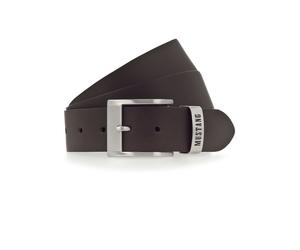 Ledergürtel MUSTANG "Spencer", Herren, Gr. 80, braun (dunkelbraun), Rindsleder, Gürtel Ledergürtel, mit schlichter Dornschließe in mattem Silber (81520919-80) dunkelbraun