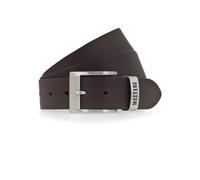 Ledergürtel MUSTANG "Spencer", Herren, Gr. 90, braun (dunkelbraun), Rindsleder, Gürtel Ledergürtel, mit schlichter Dornschließe in mattem Silber (81520919-90) dunkelbraun