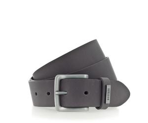 Ledergürtel MUSTANG "Wayne", Herren, Gr. 110, grau, Rindsleder, unifarben, Gürtel Ledergürtel, mit benieteter Schlaufe, unifarben, im Casual-Design (71223069-110) grau