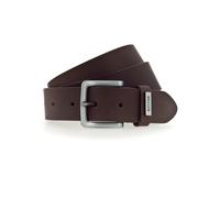 Ledergürtel MUSTANG "Wayne", Herren, Gr. 85, braun (dunkelbraun), Rindsleder, unifarben, Gürtel Ledergürtel, mit benieteter Schlaufe, unifarben, im Casual-Design (79224700-85) dunkelbraun