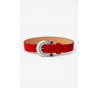 Ledergürtel "Persia Glammy", Damen, Gr. TW85, rot, Leder, COLLEZIONE ALESSANDRO, unifarben, Basic, Gürtel Ledergürtel, aus echtem Leder mit Strass Steinen (56253823-0) rot