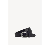 Ledergürtel TAMARIS "Carolin Silver", Damen, Gr. 85, schwarz, Materialmix, unifarben, Gürtel Ledergürtel, weiches Lack-Rindleder mit hochglänzendem Finish (82035524-85) schwarz