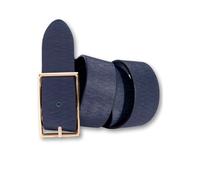 Ledergürtel SILBERGIFT, Damen, Gr. 100, blau (marine), Rindsleder, unifarben, Gürtel Ledergürtel, Schraffiert, goldfarbene Schließe (30786733-100) marine