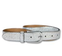 Ledergürtel SILBERGIFT, Damen, Gr. 95, silber, Rindsleder, unifarben, festlich, Gürtel Ledergürtel, Mit Metallic-Effekt, Schließe silberfarben (66705312-95) silber