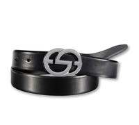 Ledergürtel SILBERGIFT "Ledergürtel im Classicstyle mit Koppelschließe", Damen, Gr. 80, schwarz, Rindsleder, Gürtel Ledergürtel (11060921-80) schwarz