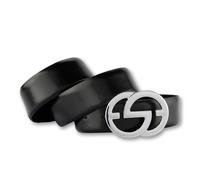 Ledergürtel SILBERGIFT "Ledergürtel im Klassiklook mit Koppelschließe", Damen, Gr. 95, schwarz, Rindsleder, Gürtel Ledergürtel (58327438-95) schwarz