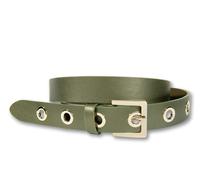 Ledergürtel SILBERGIFT "Ledergürtel mit eckiger Goldschließe & großen Metallösen", Damen, Gr. 100, oliv, Rindsleder, Gürtel Ledergürtel (86345310-100) oliv