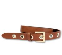 Ledergürtel SILBERGIFT "Ledergürtel mit eckiger Goldschließe & großen Metallösen", Damen, Gr. 85, cognac, Rindsleder, Gürtel Ledergürtel (29512125-85) cognac