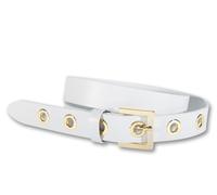 Ledergürtel SILBERGIFT "Ledergürtel mit eckiger Goldschließe & großen Metallösen", Damen, Gr. 85, weiß, Rindsleder, Gürtel Ledergürtel (95990214-85) weiß