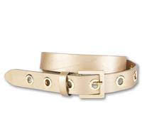 Ledergürtel SILBERGIFT "Ledergürtel mit eckiger Goldschließe & großen Metallösen", Damen, Gr. 90, champagner, Rindsleder, Gürtel Ledergürtel (28379204-90) champagner