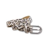 Ledergürtel SILBERGIFT "Ledergürtel mit Leoprint und mattem Oberflächenglanz", Damen, Gr. 105, beige, Rindsleder, Gürtel Ledergürtel (29520640-105) beige