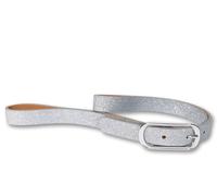 Ledergürtel SILBERGIFT "Ledergürtel mit prickelnder Optik und schmalem Style", Damen, Gr. 85, silber, Rindsleder, Gürtel Ledergürtel (31568018-85) silber