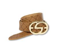 Ledergürtel SILBERGIFT "Ledergürtel mit Rautenprägung und Designschließe", Damen, Gr. 90, cappuccino, Rindsleder, Gürtel Ledergürtel (22589721-90) cappuccino