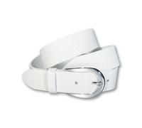 Ledergürtel SILBERGIFT "Ledergürtel mit silber-glänzender Designschließe", Damen, Gr. 95, weiß, Rindsleder, Gürtel Ledergürtel (51531947-95) weiß