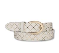 Ledergürtel SILBERGIFT "Ledergürtel rautenförmig strukturiert mit klassischer Schließe", Damen, Gr. 110, beige, gold, Rindsleder, Gürtel Ledergürtel (56773446-110) beige, gold