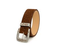 Ledergürtel "Sparkle", Damen, Gr. TW85, braun, Leder, COLLEZIONE ALESSANDRO, unifarben, Basic, Gürtel Ledergürtel, aus echtem Leder, mit silbernen Punkten (97165165-M) braun