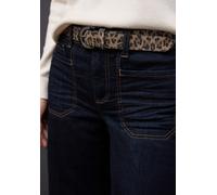 Ledergürtel STREET ONE, Damen, Gr. 75, schwarz, Stoff, 100% Rindsleder, animal-print, Gürtel Ledergürtel, Echtleder (81458940-75) schwarz