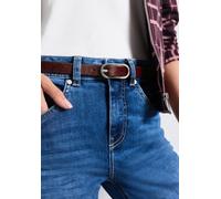 Ledergürtel STREET ONE, Damen, Gr. 90, braun (rustic rouge), Stoff, 100% Rindsleder, Gürtel Ledergürtel, mit silberner Schnalle (53044534-90) rustic rouge