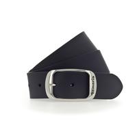 Ledergürtel TAMARIS "Carmen Silver", Damen, Gr. 75, blau, Rindsleder, unifarben, Gürtel Ledergürtel, aus Rindsleder, mit Doppelschließe, 4 cm breit (62521803-75) blau