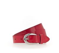 Ledergürtel TAMARIS "Carolin Silver", Damen, Gr. 115, rot, Materialmix, unifarben, Gürtel Ledergürtel, weiches Lack-Rindleder mit hochglänzendem Finish (39305448-115) rot