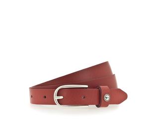 Ledergürtel TAMARIS "Cassia Silver", Damen, Gr. 105, rot, Rindsleder, unifarben, Gürtel Ledergürtel, weiches Rindleder mit leichter Narbung, schmal (12360900-105) rot