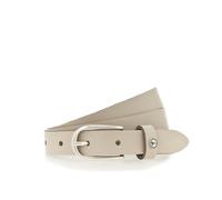 Ledergürtel TAMARIS "Cassia Silver", Damen, Gr. 115, beige (creme), Rindsleder, unifarben, Gürtel Ledergürtel, weiches Rindleder mit leichter Narbung, schmal (59041153-115) creme