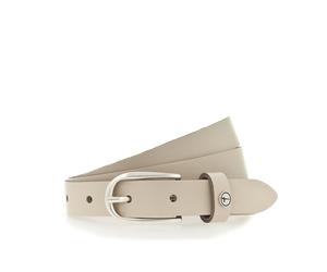 Ledergürtel TAMARIS "Cassia Silver", Damen, Gr. 120, beige (creme), Rindsleder, unifarben, Gürtel Ledergürtel, weiches Rindleder mit leichter Narbung, schmal (59041153-120) creme