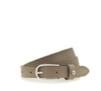 Ledergürtel TAMARIS "Cassia Silver", Damen, Gr. 75, grau (taupe), Rindsleder, unifarben, Gürtel Ledergürtel, weiches Rindleder mit leichter Narbung, schmal (22354124-75) taupe