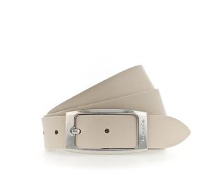 Ledergürtel TAMARIS "Charlie Silver", Damen, Gr. 115, beige (cream), Rindsleder, unifarben, Basic, Gürtel Ledergürtel, mit länglicher Doppelschließe, aus Rindsleder, unifarben (53309620-115) cream