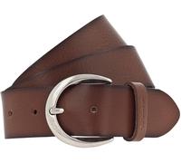 Ledergürtel TAMARIS "Charlotte Silver", Damen, Gr. 100, braun, Leder, unifarben, Gürtel Ledergürtel, mit halbrunder Dornschließe in poliertem Silber, 4 cm breit (84309955-100) braun