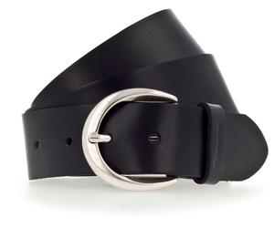 Ledergürtel TAMARIS "Charlotte Silver", Damen, Gr. 11,5, schwarz, Leder, unifarben, Gürtel Ledergürtel, mit Logoschriftzug auf der Gürtelschlaufe, Basic-Style (44045726-115) schwarz