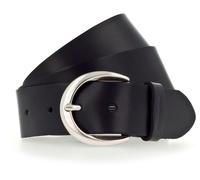 Ledergürtel TAMARIS "Charlotte Silver", Damen, Gr. 90, schwarz, Leder, unifarben, Gürtel Ledergürtel, mit halbrunder Dornschließe in poliertem Silber, 4 cm breit (44045726-90) schwarz