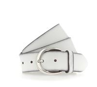 Ledergürtel TAMARIS "Charlotte Silver", Damen, Gr. 95, weiß, Leder, unifarben, Gürtel Ledergürtel, mit halbrunder Dornschließe in poliertem Silber, 4 cm breit (61230734-95) weiß