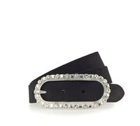 Ledergürtel TAMARIS "Cher Silver", Damen, Gr. 11,5, schwarz, Rindsleder, festlich, Gürtel Ledergürtel, femininer Look, Schließe mit Glitzersteinen besetzt (17085232-115) schwarz