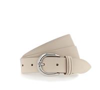 Ledergürtel TAMARIS "Clara Silver", Damen, Gr. 115, beige, Rindsleder, unifarben, Basic, Gürtel Ledergürtel, mit glänzender silberfarbener Schließe, unifarben, 3 cm breit (63500039-115) beige