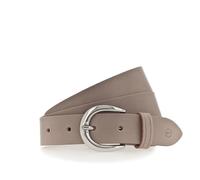 Ledergürtel TAMARIS "Clara Silver", Damen, Gr. 11,5, grau (taupe), Rindsleder, unifarben, Basic, Gürtel Ledergürtel, mit glänzender silberfarbener Schließe (64876759-115) taupe