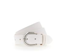 Ledergürtel TAMARIS "Clara Silver", Damen, Gr. 115, weiß, Rindsleder, unifarben, Basic, Gürtel Ledergürtel, mit glänzender silberfarbener Schließe, unifarben, 3 cm breit (52199939-115) weiß
