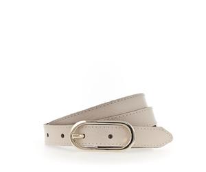 Ledergürtel TAMARIS "Claudia Gold", Damen, Gr. 80, beige (creme), Rindsleder, unifarben, Gürtel Ledergürtel, Schmale Schließe, leicht genarbte Oberfläche, 2 cm breit (65519038-80) creme