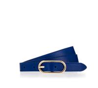 Ledergürtel TAMARIS "Claudia Gold", Damen, Gr. 85, blau (royale blau), Rindsleder, unifarben, Gürtel Ledergürtel, mit schmaler Schließe, 2 cm breit, aus Rindsleder, unifarben (22489303-85) royale blau