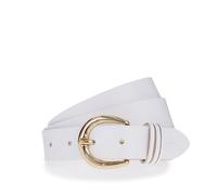 Ledergürtel TAMARIS, Damen, Gr. 100, weiß, Rindsleder, unifarben, Gürtel Ledergürtel, 3cm breit, schlichte Dornschnalle in Gold, dezentes Markenlogo (86499238-100) weiß