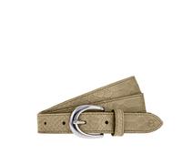 Ledergürtel TAMARIS, Damen, Gr. 105, beige, Rindsleder, gemustert, unifarben, Gürtel Ledergürtel, 2,5 cm breit, gemustert, Doppelschnalle (61732907-105) beige