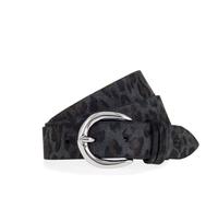 Ledergürtel TAMARIS, Damen, Gr. 105, grau (schwarz, anthrazit), Rindsleder, Antik-Look, gemustert, used, Gürtel Ledergürtel, Animal-Design, Used Look, 3 cm breit (58012763-105) schwarz, anthrazit