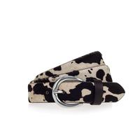 Ledergürtel TAMARIS, Damen, Gr. 105, schwarz, weiß, Rindsleder, Gürtel Ledergürtel, Fell-Optik (42381261-105) schwarz, weiß