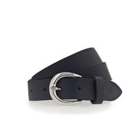 Ledergürtel TAMARIS, Damen, Gr. 75, blau, Rindsleder, unifarben, Basic, Gürtel Ledergürtel, mit glänzender silberfarbener Schließe (61220541-75) blau