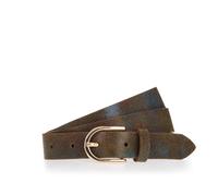 Ledergürtel TAMARIS, Damen, Gr. 80, braun (teal, schwarz braun), Rindsleder, mehrfarbig, Gürtel Ledergürtel, Glänzende Schließe, 2,5 cm breit (42348638-80) teal, schwarz braun