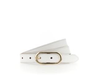 Ledergürtel TAMARIS, Damen, Gr. 95, weiß, Rindsleder, unifarben, Gürtel Ledergürtel, Schmale Schließe, leicht genarbte Oberfläche, 2 cm breit (15215139-95) weiß