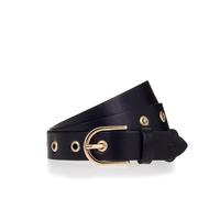 Ledergürtel TAMARIS "Elly Gold", Damen, Gr. 105, schwarz, Rindsleder, Gürtel Ledergürtel, Goldene Ösen (54153913-105) schwarz