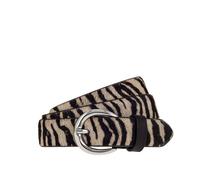 Ledergürtel TAMARIS "Elsa Silver", Damen, Gr. 95, schwarz-weiß (weiß, schwarz), Rindsleder, Gürtel Ledergürtel, Fell-Optik (90466325-95) weiß, schwarz