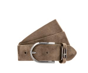 Ledergürtel TAMARIS "Fianna", Damen, Gr. 85, beige (taupe), Rindsleder, Gürtel Ledergürtel, aus Rindsleder, mit Veloursleder (67523152-85) taupe