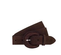 Ledergürtel TAMARIS "Florence", Damen, Gr. 110, schwarz braun, Rindsleder, Gürtel Ledergürtel, aus Rindsleder, mit lederbezogener halbrunder Schließe (62341802-110) schwarz braun